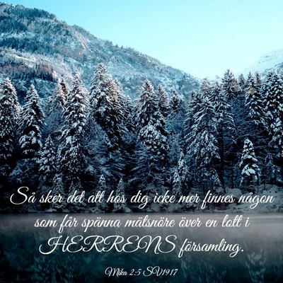Picture 03 - Mika 2:5 SV1917 - Så sker det att hos dig icke mer finnes någon - Bible Verse Picture