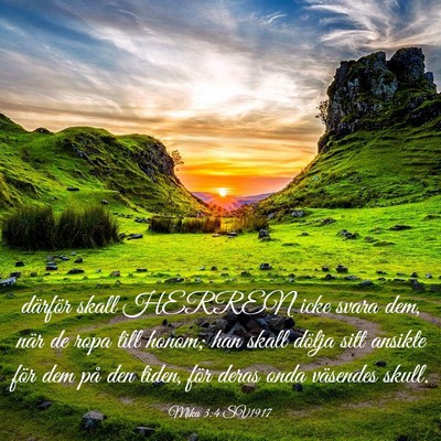 Picture 03 - Mika 3:4 SV1917 - därför skall HERREN icke svara dem, när de - Bible Verse Picture