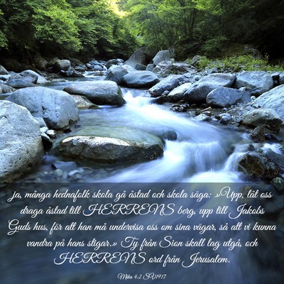 Picture 03 - Mika 4:2 SV1917 - ja, många hednafolk skola gå åstad och skola - Bible Verse Picture