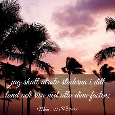Picture 03 - Mika 5:11 SV1917 - jag skall utrota städerna i ditt land och riva - Bible Verse Picture