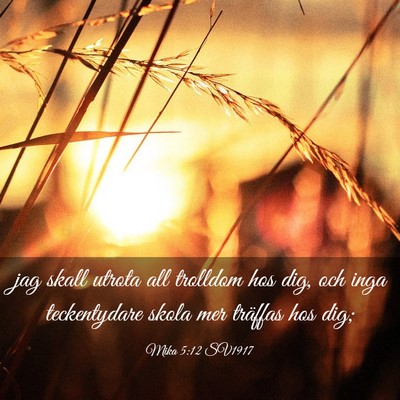 Picture 03 - Mika 5:12 SV1917 - jag skall utrota all trolldom hos dig, och inga - Bible Verse Picture