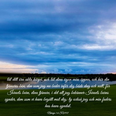 Picture 03 - Nehemja 1:6 SV1917 - låt ditt öra akta härpå, och låt dina ögon - Bible Verse Picture