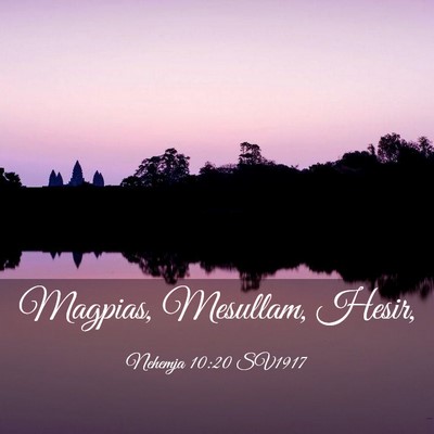 Picture 03 - Nehemja 10:20 SV1917 - Magpias, Mesullam, - Bible Verse Picture