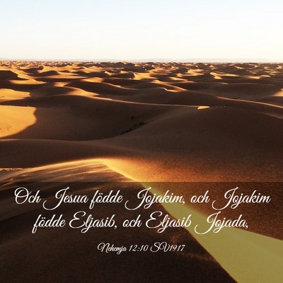 Picture 03 - Nehemja 12:10 SV1917 - Och Jesua födde Jojakim, och Jojakim födde - Bible Verse Picture
