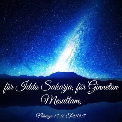 Picture 03 - Nehemja 12:16 SV1917 - för Iddo Sakarja, för Ginneton - Bible Verse Picture
