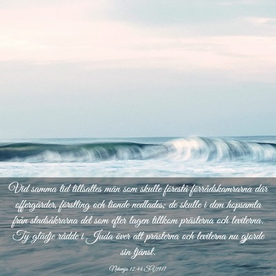 Picture 03 - Nehemja 12:44 SV1917 - Vid samma tid tillsattes män som skulle - Bible Verse Picture