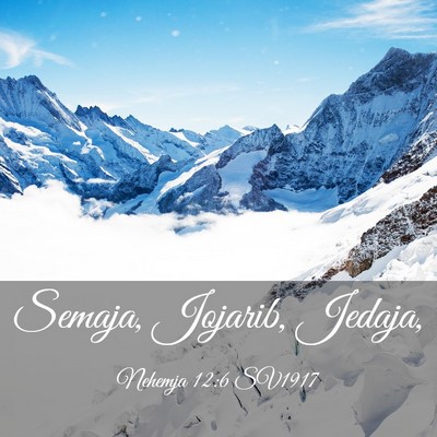 Picture 03 - Nehemja 12:6 SV1917 - Semaja, Jojarib, - Bible Verse Picture