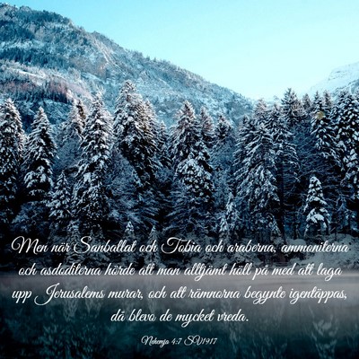 Picture 03 - Nehemja 4:7 SV1917 - Men när Sanballat och Tobia och araberna, - Bible Verse Picture