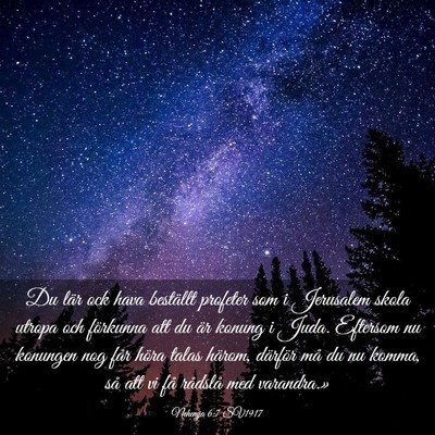 Picture 03 - Nehemja 6:7 SV1917 - Du lär ock hava beställt profeter som i - Bible Verse Picture