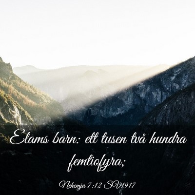 Picture 03 - Nehemja 7:12 SV1917 - Elams barn: ett tusen två hundra - Bible Verse Picture