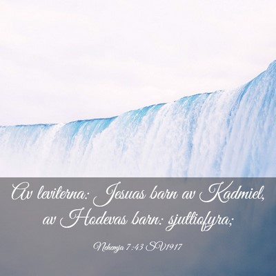 Picture 03 - Nehemja 7:43 SV1917 - Av leviterna: Jesuas barn av Kadmiel, av Hodevas - Bible Verse Picture