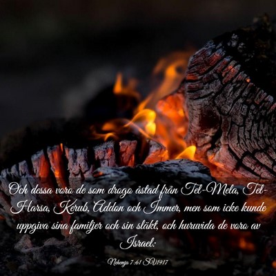 Picture 03 - Nehemja 7:61 SV1917 - Och dessa voro de som drogo åstad från - Bible Verse Picture