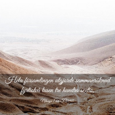 Picture 03 - Nehemja 7:66 SV1917 - Hela församlingen utgjorde sammanräknad - Bible Verse Picture