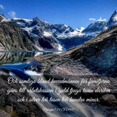 Picture 03 - Nehemja 7:71 SV1917 - Och somliga bland huvudmännen för familjerna - Bible Verse Picture