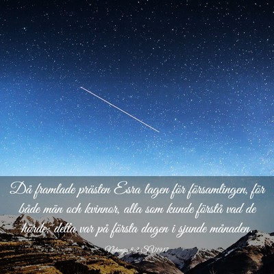 Picture 03 - Nehemja 8:2 SV1917 - Då framlade prästen Esra lagen för - Bible Verse Picture