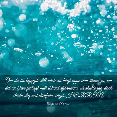 Picture 03 - Obadja 1:4 SV1917 - Om du än byggde ditt näste så högt uppe som - Bible Verse Picture