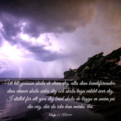 Picture 03 - Obadja 1:7 SV1917 - Ut till gränsen skola de driva dig, alla dina - Bible Verse Picture