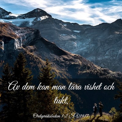 Picture 03 - Ordspråksboken 1:2 SV1917 - Av dem kan man lära vishet och - Bible Verse Picture