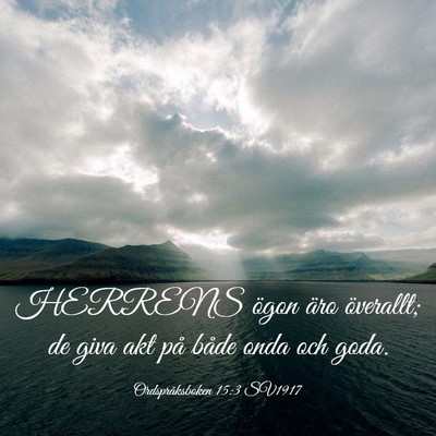 Picture 03 - Ordspråksboken 15:3 SV1917 - HERRENS ögon äro överallt; de giva akt på - Bible Verse Picture