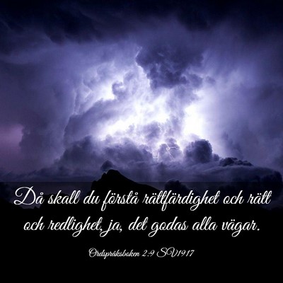 Picture 03 - Ordspråksboken 2:9 SV1917 - Då skall du förstå rättfärdighet och rätt - Bible Verse Picture