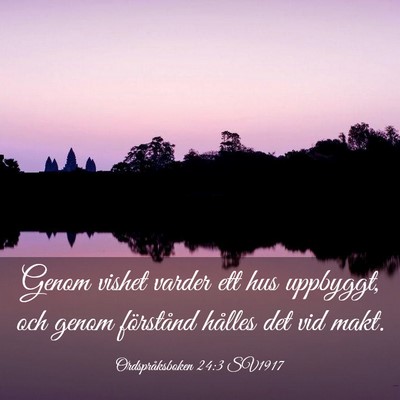 Picture 03 - Ordspråksboken 24:3 SV1917 - Genom vishet varder ett hus uppbyggt, och genom - Bible Verse Picture