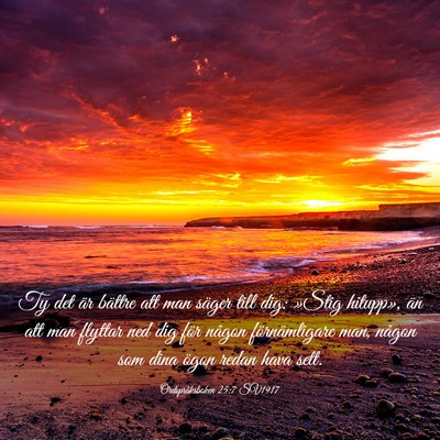 Picture 03 - Ordspråksboken 25:7 SV1917 - Ty det är bättre att man säger till dig: - Bible Verse Picture