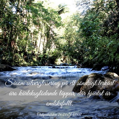 Picture 03 - Ordspråksboken 26:23 SV1917 - Såsom silverglasering på ett söndrigt lerkärl - Bible Verse Picture