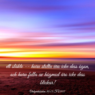 Picture 03 - Ordspråksboken 30:13 SV1917 - ett släkte -- huru stolta äro icke dess ögon, - Bible Verse Picture