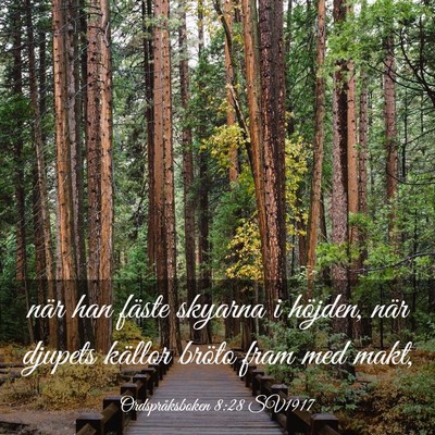 Picture 03 - Ordspråksboken 8:28 SV1917 - när han fäste skyarna i höjden, när djupets - Bible Verse Picture