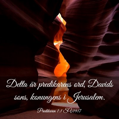 Picture 03 - Predikaren 1:1 SV1917 - Detta är predikarens ord, Davids sons, konungens - Bible Verse Picture