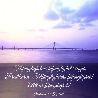 Picture 03 - Predikaren 1:2 SV1917 - Fåfängligheters fåfänglighet! säger - Bible Verse Picture