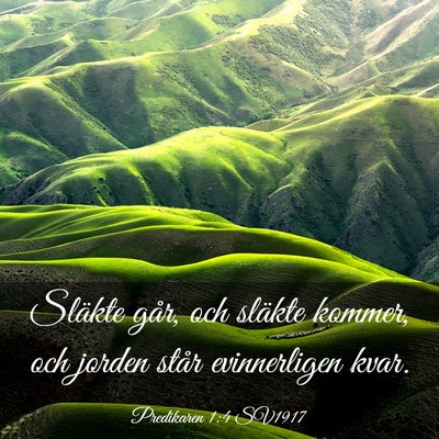 Picture 03 - Predikaren 1:4 SV1917 - Släkte går, och släkte kommer, och jorden - Bible Verse Picture
