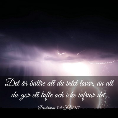Picture 03 - Predikaren 5:4 SV1917 - Det är bättre att du intet lovar, än att du - Bible Verse Picture