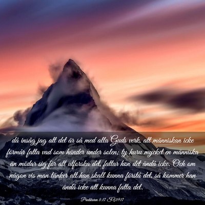 Picture 03 - Predikaren 8:17 SV1917 - då insåg jag att det är så med alla Guds - Bible Verse Picture