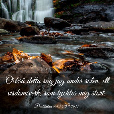 Picture 03 - Predikaren 9:13 SV1917 - Också detta såg jag under solen, ett - Bible Verse Picture
