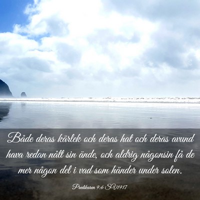 Picture 03 - Predikaren 9:6 SV1917 - Både deras kärlek och deras hat och deras avund - Bible Verse Picture
