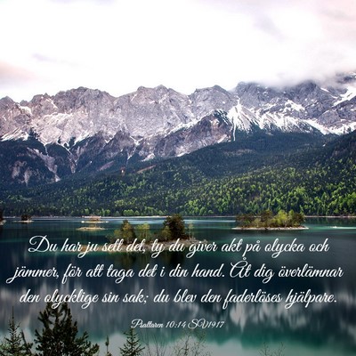 Picture 03 - Psaltaren 10:14 SV1917 - Du har ju sett det, ty du giver akt på olycka - Bible Verse Picture