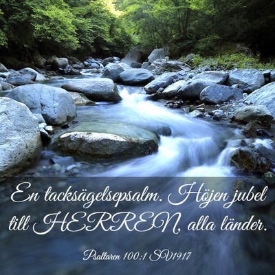 Picture 03 - Psaltaren 100:1 SV1917 - En tacksägelsepsalm. Höjen jubel till HERREN, - Bible Verse Picture
