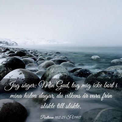 Picture 03 - Psaltaren 102:25 SV1917 - Jag säger: Min Gud, tag mig icke bort i mina - Bible Verse Picture