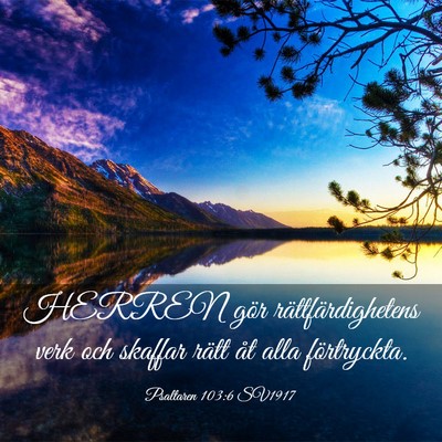 Picture 03 - Psaltaren 103:6 SV1917 - HERREN gör rättfärdighetens verk och skaffar - Bible Verse Picture