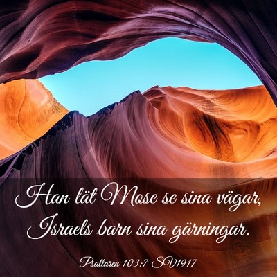 Picture 03 - Psaltaren 103:7 SV1917 - Han lät Mose se sina vägar, Israels barn sina - Bible Verse Picture