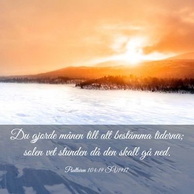 Picture 03 - Psaltaren 104:19 SV1917 - Du gjorde månen till att bestämma tiderna; - Bible Verse Picture
