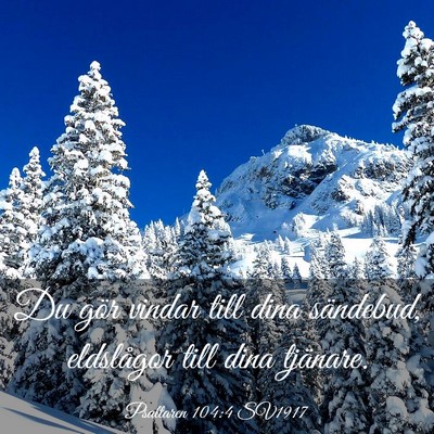 Picture 03 - Psaltaren 104:4 SV1917 - Du gör vindar till dina sändebud, eldslågor - Bible Verse Picture