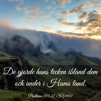 Picture 03 - Psaltaren 105:27 SV1917 - De gjorde hans tecken ibland dem och under i Hams - Bible Verse Picture