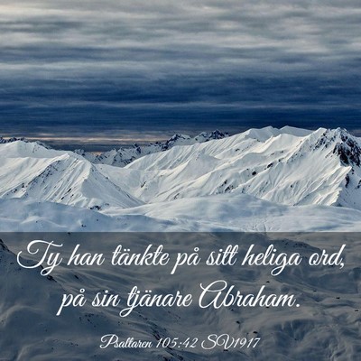 Picture 03 - Psaltaren 105:42 SV1917 - Ty han tänkte på sitt heliga ord, på sin - Bible Verse Picture