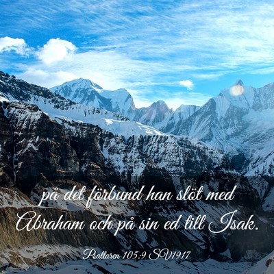 Picture 03 - Psaltaren 105:9 SV1917 - på det förbund han slöt med Abraham och på - Bible Verse Picture
