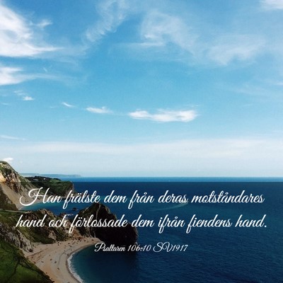 Picture 03 - Psaltaren 106:10 SV1917 - Han frälste dem från deras motståndares hand - Bible Verse Picture