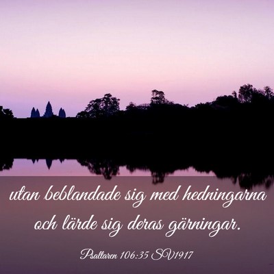 Picture 03 - Psaltaren 106:35 SV1917 - utan beblandade sig med hedningarna och lärde - Bible Verse Picture