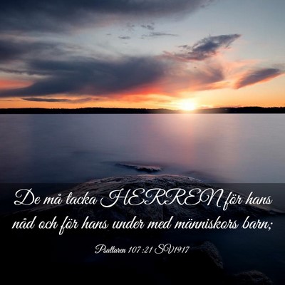 Picture 03 - Psaltaren 107:21 SV1917 - De må tacka HERREN för hans nåd och för hans - Bible Verse Picture