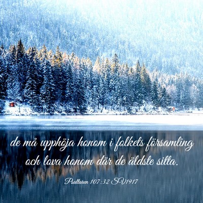 Picture 03 - Psaltaren 107:32 SV1917 - de må upphöja honom i folkets församling och - Bible Verse Picture